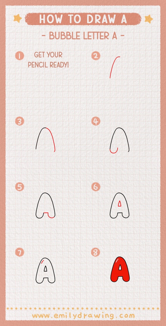 how to draw a bubble letter a pinterest pin